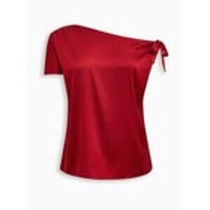 Torrid Satin Off-Shoulder Top Dark Red Size 0 (L/12) NEW